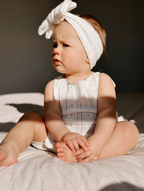 luna-luca-pointelle-romper-white Luna and Luca Newborn Baby Clothes